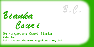 bianka csuri business card